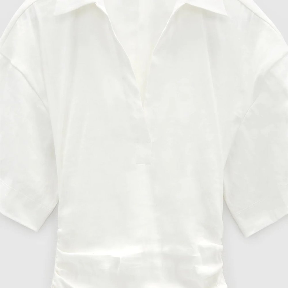 ZARA RUSTIC RUCHED DRESS XS - Picture 4 of 6